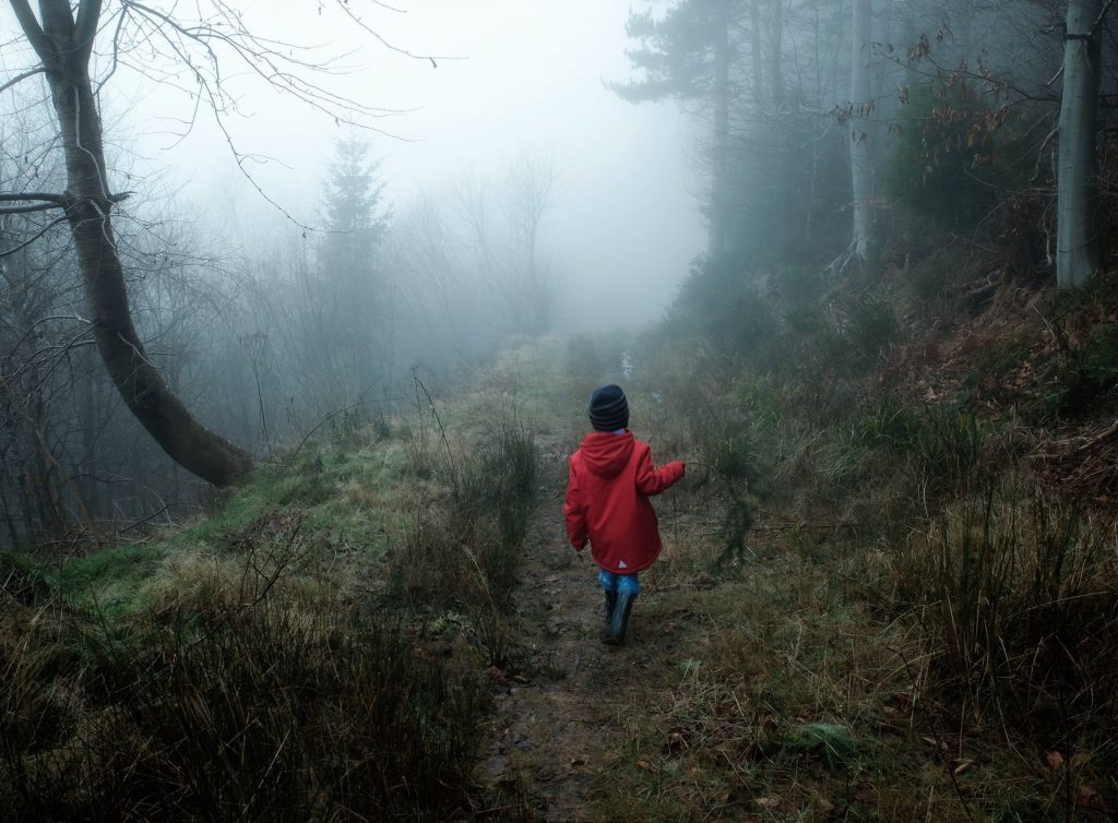 Young child confidently exploring